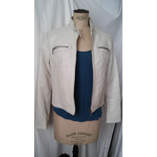 Blouson No Marque Cuir S Blanc