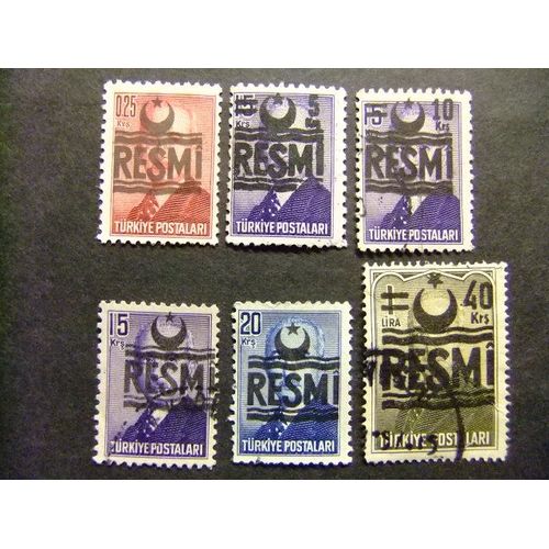 Turquie Turquia 1955 Sellos De Servicio Yvert Nº 25+30/32+33/34 Fu