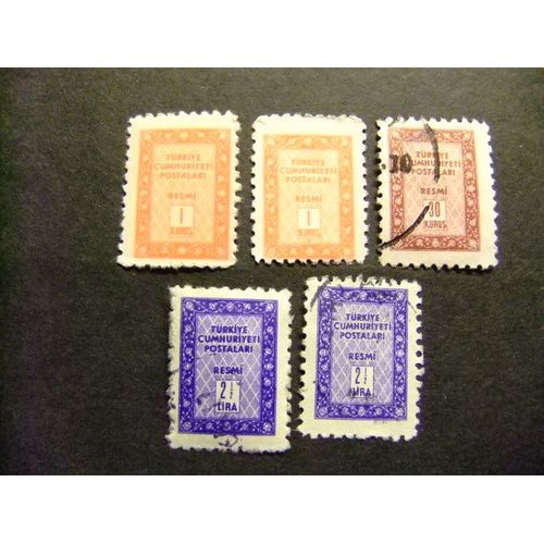 Turquie Turquia 1960 Sellos De Servicio Yvert Nº 65+65+68+72+72 Fu