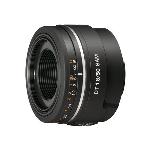 Objectif Sony SAL50F18 50 mm - f/1.8 DT SAM - Sony A-type - pour Handycam NEX-VG900; a DSLR-A100, SLT-A57, A58, A65, A77; a NEX F3D, F3K, F3Y; a1; a3000