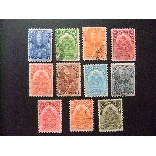 Haiti 1898 - 99 Presidente Simon Sam Ó Armoiries Escudos Yvert 47 / 61 Fu Serie Incompleta