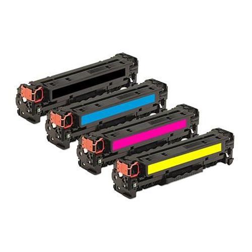 Toner laser équivalent HP-131A compatible CF210X-CF211-CF212-CF213 (HP 131) PACK 4 COULEURS