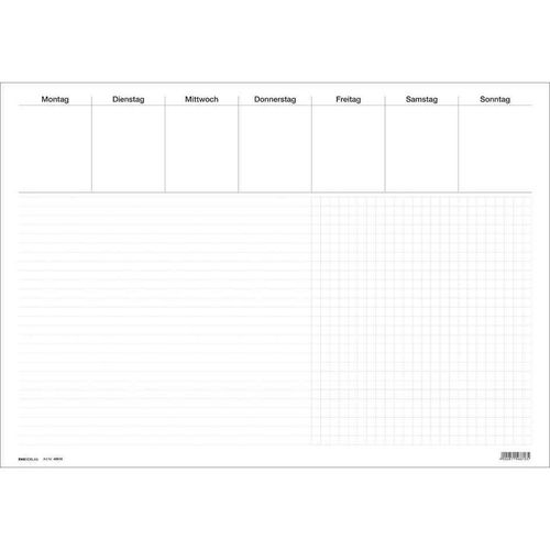 Rnk Verlag Sous Main Papier 30 Feuilles 60 X 42 Cm Semaine En Allemand