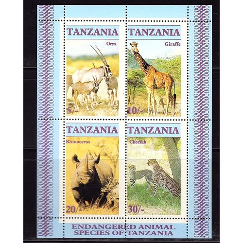 Tanzanie Bloc Yt 47 Neuf Sans Charnière/ Animaux En Danger
