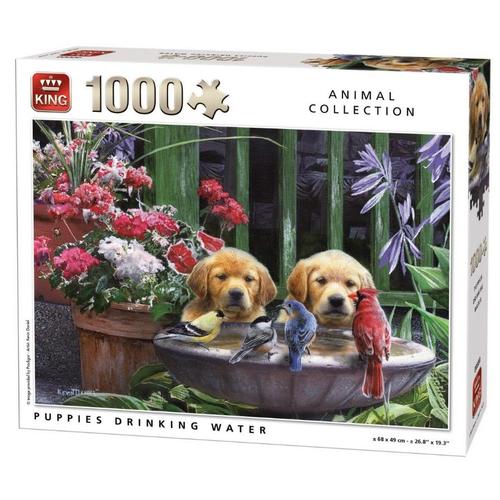 Puzzle 1000 Pièces Puppies Drinking Water