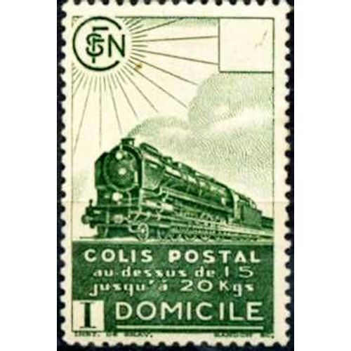 France 1941, Bel Exemplaire Timbre Pour Colis Postal Livraison À Domicile, Yvert 176, Code Valeur I, Vert, Motif Locomotive, Neuf*