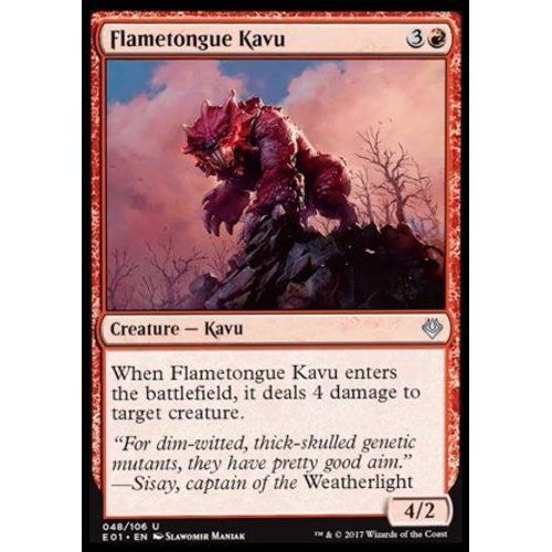Flametongue Kavu ( Kavru Languefeu ) - Magic Mtg - Archenemy Nicol Bolas Decks