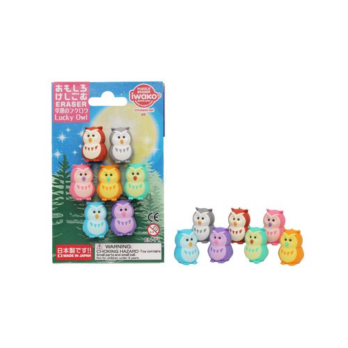 Iwako Blister Pack/Lucky Owl (16 Pcs)