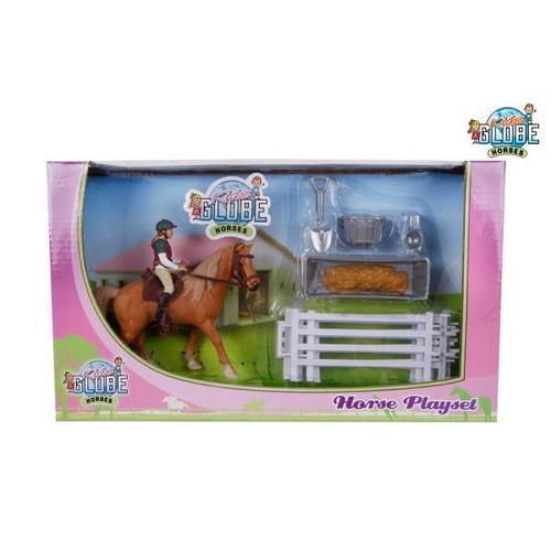 Kids Globe Cheval Avec Cavalier Et Accessoires