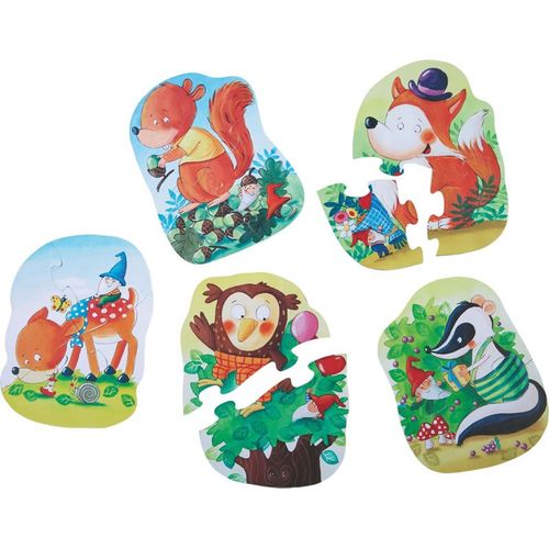 Haba Puzzle 5 Premiers Puzzles Gnome Party - 5x 2 À 4 Pièces