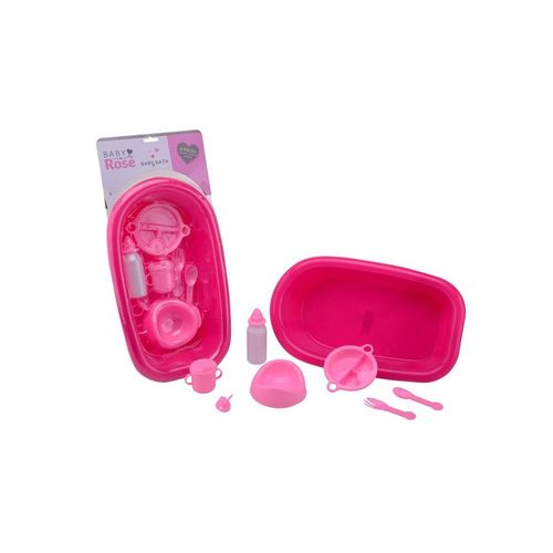 Poppenbadje Rose Met 8 Accessoires.