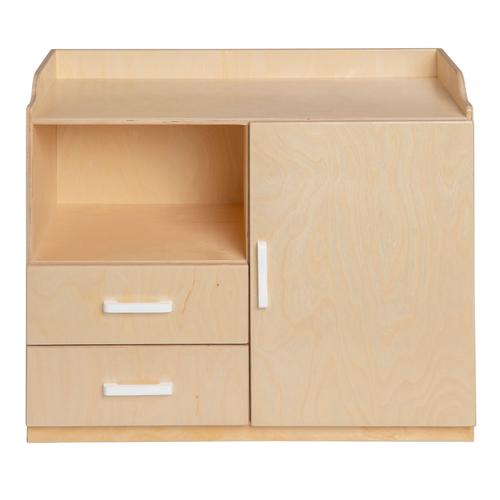 Van Dijk Toys Commode En Bois Pour Poupées / Commode Pour Poupées - Naturel Avec Blanc (Qualité Chambre D'enfant)