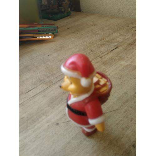 Figurine Rare Winnie L Ourson E N Pere Noel Avec Sa Haute 8 Cm