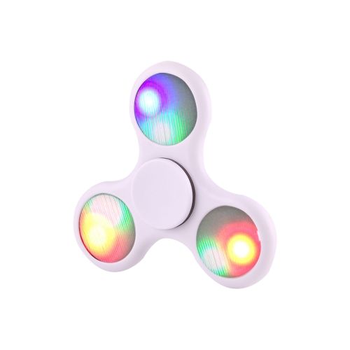 Hand Fidget Finger Spinner Blanc LED Light En Plastique Double Face Lumineux