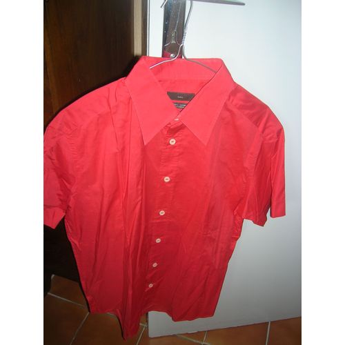 Chemise Zara Manches Courtes Coton L Rouge