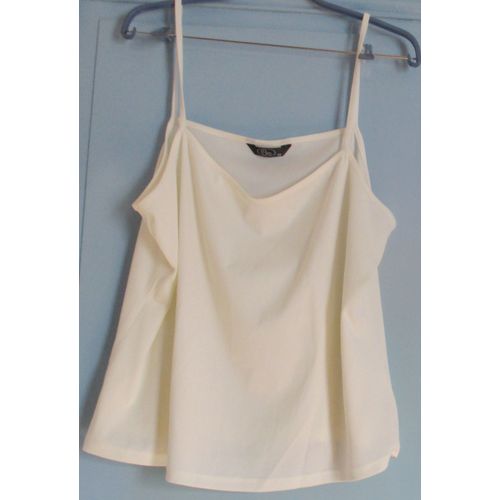 Débardeur À Fines Bretelles - Coloris Ivoire/Beige - Tissu Souple Et Extensible 100%Polyester- Bonmarché Taille 48