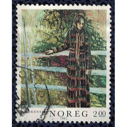 Norvège 1982 Oblitéré Used Peinture Oeuvre De Henrik Ingvar Sørensen Su
