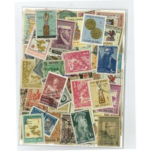 Inde Portugaise 10 Timbres Differents Obliteres