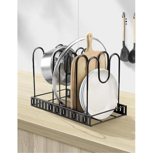 Range Couvercle Rangement Poele Et Casserole De Cuisine, Rangement Assiettes Placard Avec 5 Compartiments, Porte Casseroles Rangement Couvercle Casserole Pour Cuisine