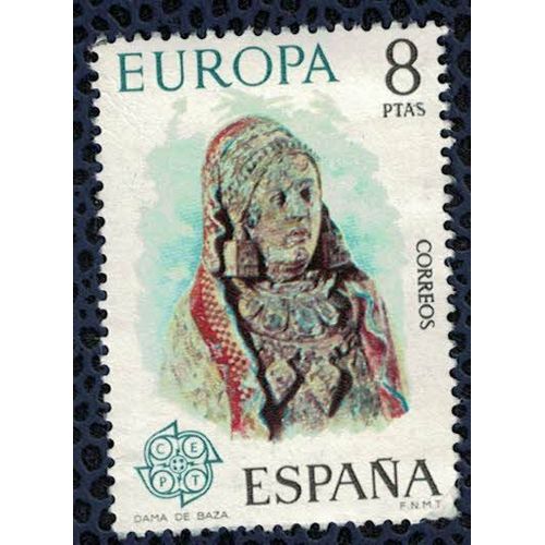 Espagne 1974 Oblitéré Used Sculpture Pierre Dama De Baza Art Ibérique Dame De Baza Su
