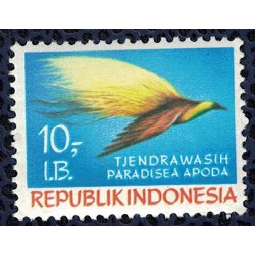 Indonésie 1970 Neuf Avec Gomme Oiseau Paradisaea Apoda Paradisier Grand Émeraude Su