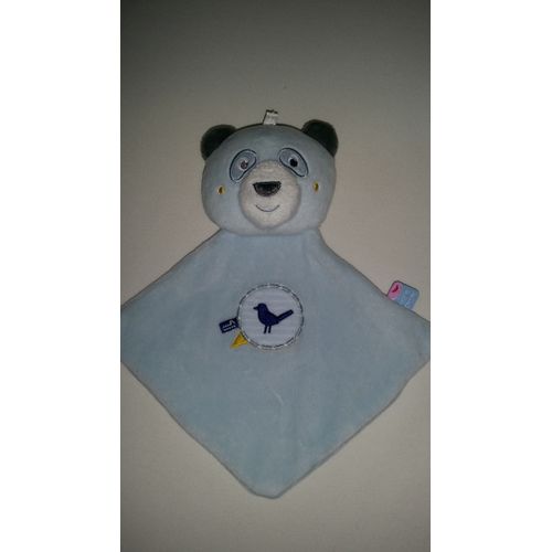 Doudou Plat Ours Ourson Panda Sucre D'orge Oiseau Blanc Bleu Ciel Gris Jaune Naissance Peluche Éveil Enfant Comfort Blanket Comforter Soft Toys