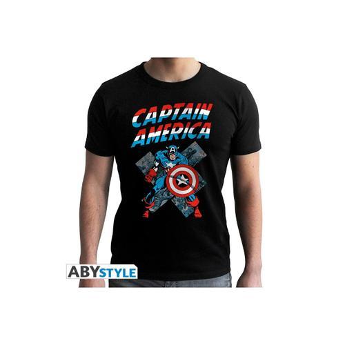 Captain America - Tshirt Homme Captain America Vintage Ss Black - M