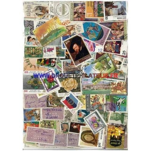 Inde Grand Format 500 Timbres Differents Obliteres