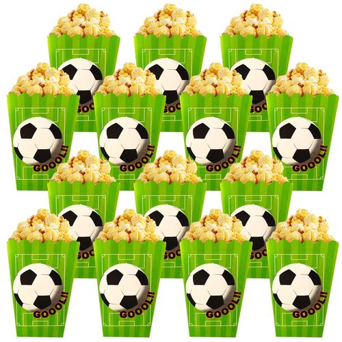 Boîtes À Popcorn, 30 Pièces Sac À Pop-Corn Dessin Animé Conteneurs De Bonbons En Papier Boîte À Popcorn Box Pour Enfants Anniversaire Soirée Cinéma, Carnaval, Théâtre Et Cadeaux (Football)