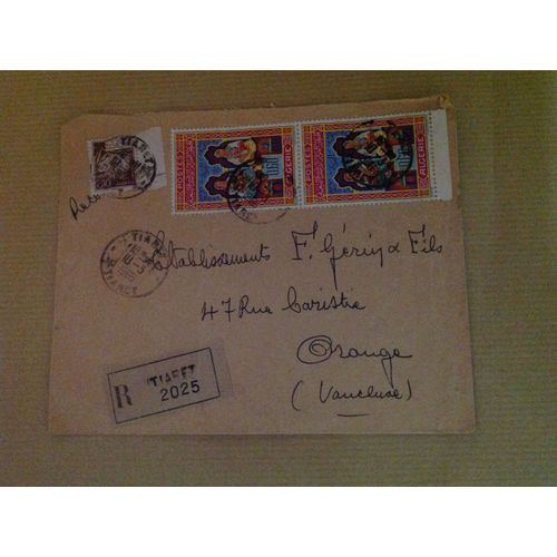 Enveloppe Timbrée Oblitérée.Algérie