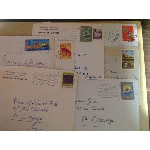 Enveloppes Timbrées Oblitérées.Algérie