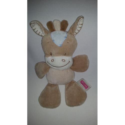 doudou poney cheval beige bleu NATTOU