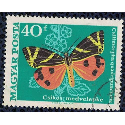 Hongrie 1969 Oblitéré Used Papillon Callimorpha Quadripunctaria Écaille Chinée Su