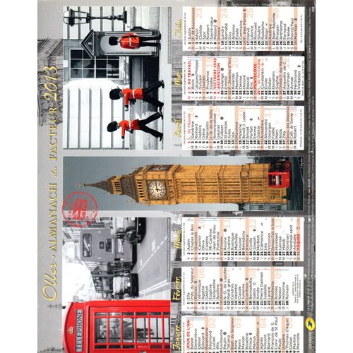 Almanach Du Facteur 2013 Seine Et Marne-Thème Londres & New York