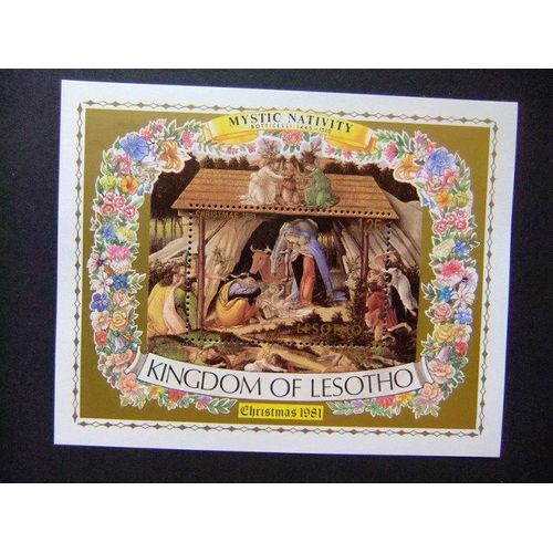 Lesotho 1981 Navidad Noël Tableau De Botticelli Yvert Bloc 10 ** Mnh