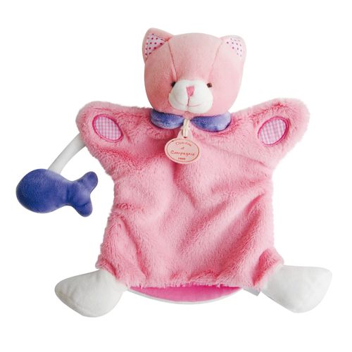 Doudou Chat Rose Marionnette Choupidoudou Doudou Et Compagnie Peluche Choupidou Jouet Eveil Bebe Doudou & Cie