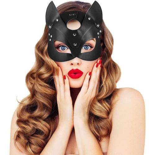 Unoliga Masque De Catwoman Halloween, Masque De Mascarade Sexy Femme Masque Vénitien, Masque En Cuir Pu Noir, Demi Masque Pour[218]
