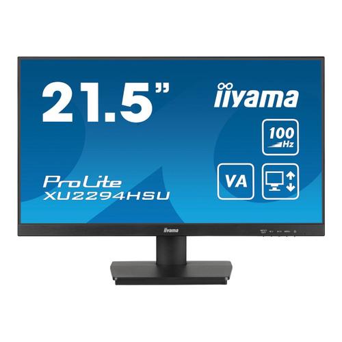 iiyama ProLite XU2294HSU-B6 - Écran LED - 22" (21.5" visualisable) - 1920 x 1080 Full HD (1080p) @ 100 Hz - VA - 250 cd/m² - 3000:1 - 1 ms - HDMI, DisplayPort - haut-parleurs - noir, mat