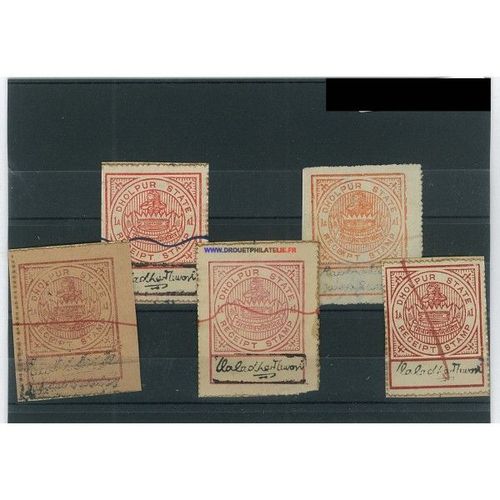 Dholpur 5 Timbres Differents Obliteres