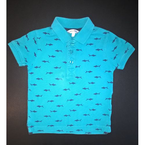 Polo Kidkanai Manches Courtes Coton Garçon 24 Mois Turquoise