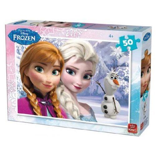 Puzzle 50 Pieces Disney - Reine Des Neiges Avec Elsa Et Olaf - King - Enfant