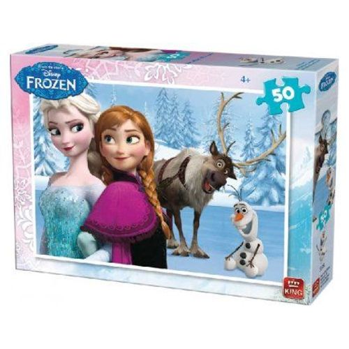 Puzzle 50 Pieces Disney - Reine Des Neiges Avec Elsa Olaf Et Sven - King - Enfant