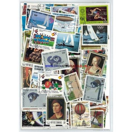 Comores 250 Timbres Differents Obliteres