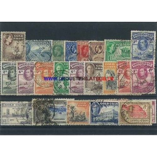 Cotes De L'or 10 Timbres Differents Obliteres