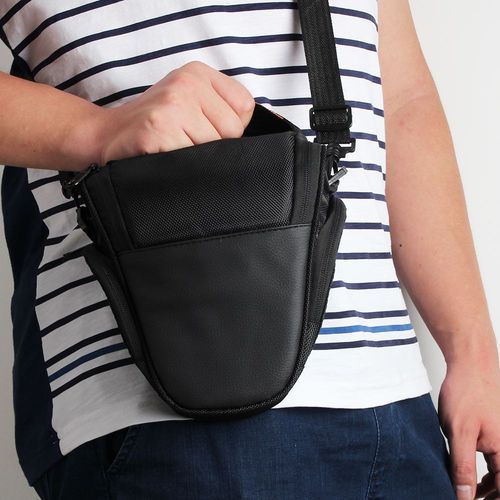 K-S-Trade pour Panasonic Lumix DMC-FZ300 Sac Appareil Photo Reflex Saccoche Étui Pouchette Gadget Anti-Choc DSLR SLR Caméra Protection Housse Antichoc Noir 1x 
