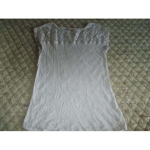 Tee-Shirt Tunique Camaïeu Taille S Blanc