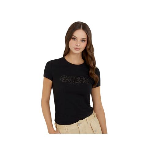 T Shirt Guess Sangallo Femme Noir