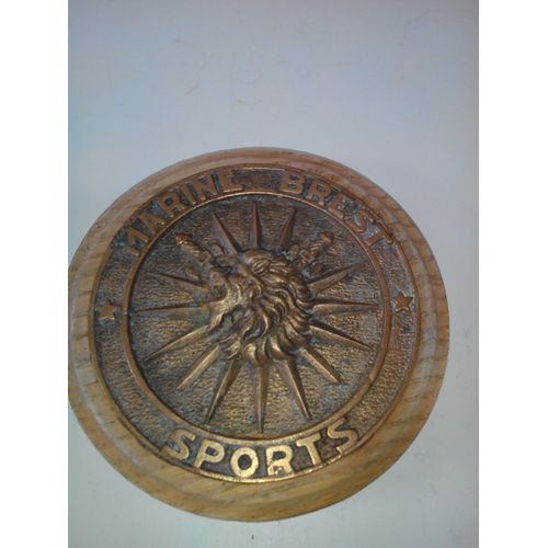 Marine - Tape De Bouche - Marine Brest Sports - Bronze Sur Bois