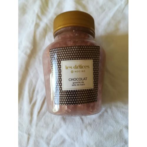 Flacon Plastique De Granité De Sel De Bain Parfum Chocolat Nocibe De 150 Gr 