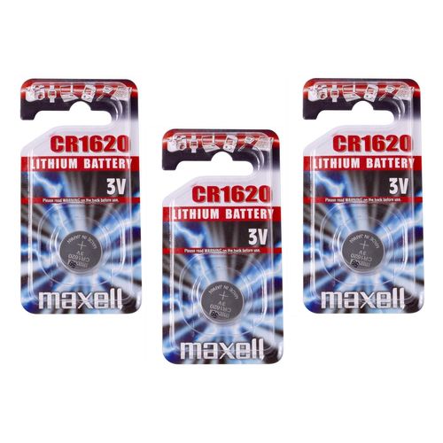 MAXELL Lot de 3 Blisters de 1 Pile bouton au lithium CR1620